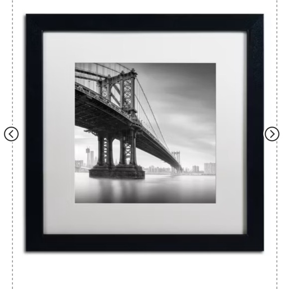 NWT Trademark Fine Art -Moises Levy 'Manhattan Bridge I' Matted Framed Art - Picture 2 of 3